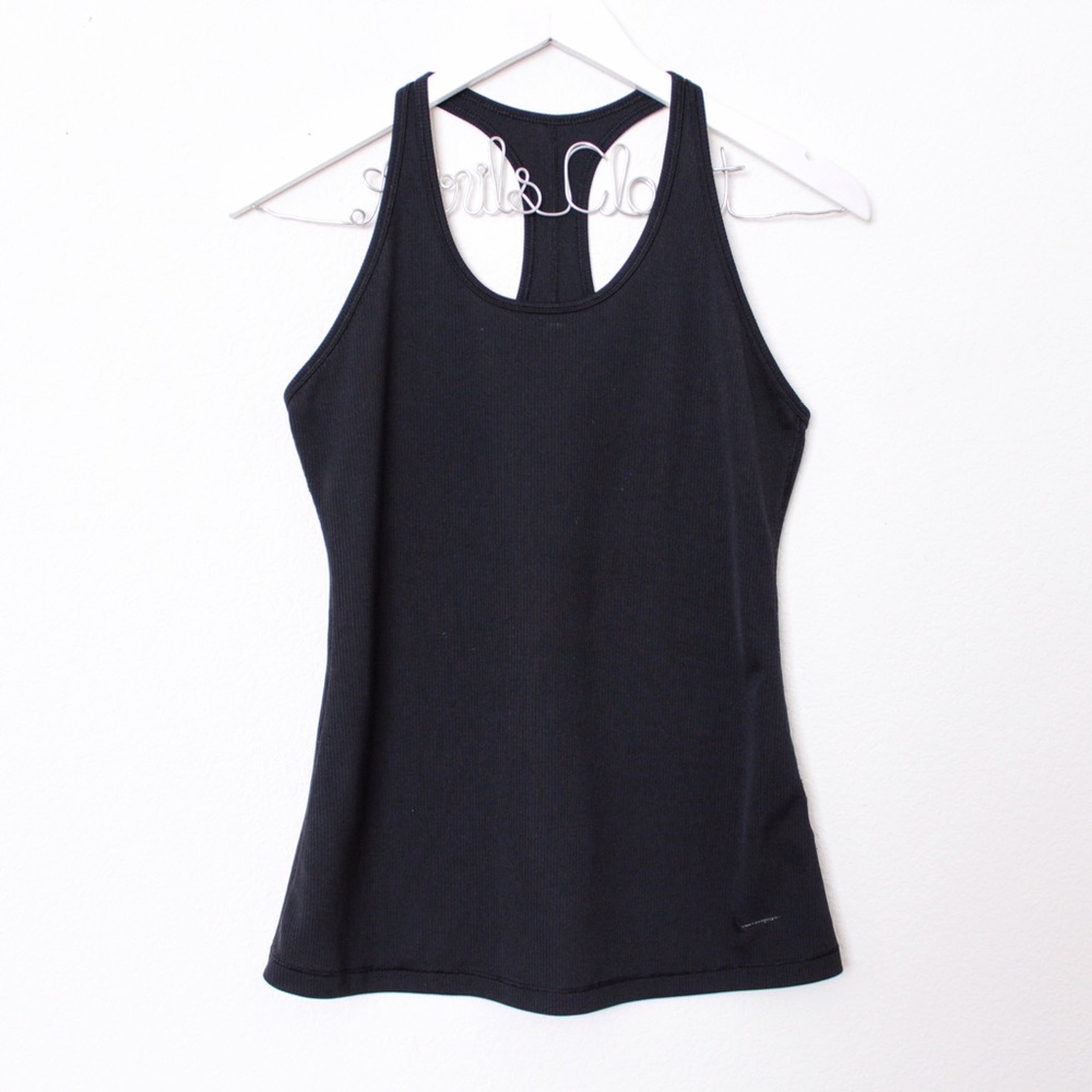 Nike Dri-Fit Slim Fit Black Ribbed Tank Top